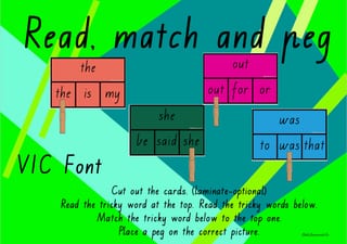 Tricky Word Match Activity (VIC font) - image 1 of 5