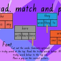 Tricky Word Match Activity (QLD font) - thumbnail 1 of 5