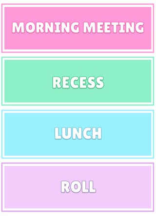 Editable Visual Timetable Pastel Pop | Classroom Schedule Cards ...