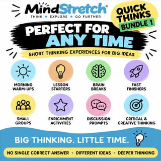 Quick Thinks Bundle 1 | 6 Short Critical Thinking Activities | Mixed-Ability & HPGE | Grades 3-8 - image 2 of 4