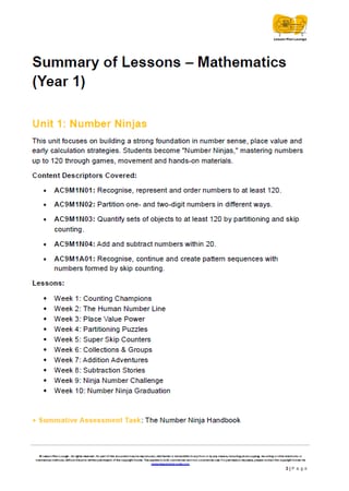 Year 1 Mathematics Bundle: Ninjas, Detectives & Market Stall Owners (Units 1-4) - Year 1 - image 2 of 8