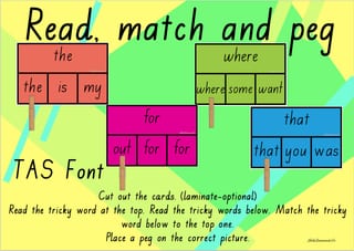 Tricky Word Match Activity (TAS font) - image 1 of 5