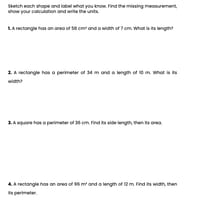 Area and Perimeter Worksheets for Years 4-6 - thumbnail 3 of 4