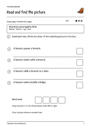 The Beaver's Busy Building Day | Reading Comprehension & Writing | Grades 1-2 - image 4 of 4