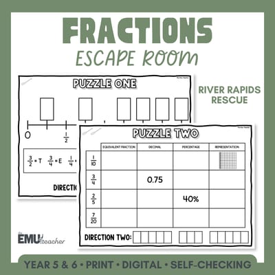 Fractions & Percentages Maths Escape Room | Add, Subtract & Convert | Year 5 & 6