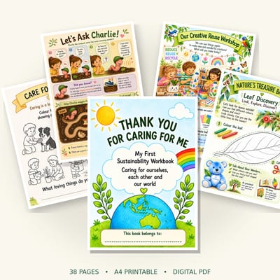 Preschool Sustainability Workbook & Teacher Guide – Thank You for Caring for Me