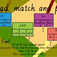 Tricky Word Match Activity (ACT font)