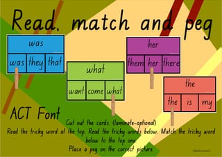 Tricky Word Match Activity (ACT font) - image 1 of 5