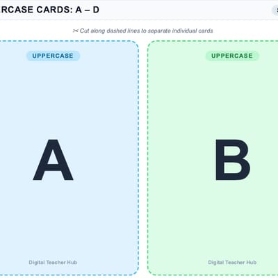 Alphabet Matching Cards A–Z | Uppercase & Lowercase Letters | Printable Preschool Literacy Activity