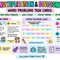Australian Curriculum Maths Task Cards Years 3–5 | Differentiated Growing Bundle - thumbnail 5 of 8