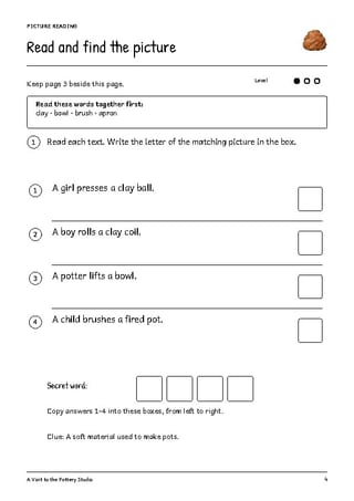 A Visit to the Pottery Studio | Reading Comprehension & Writing | Grades 1-2 - image 4 of 4