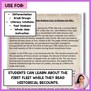 Year 4 | First Fleet Historical Recount | Convict | AC v9 | Reading Comprehension - image 3 of 4