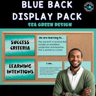 BLUEBACK - SEA GREEN, Banner-Word Wall, spelling , bingo, learning intentions - image 1 of 5