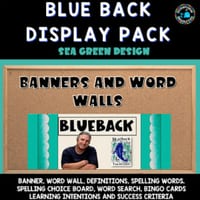 BLUEBACK - SEA GREEN, Banner-Word Wall, spelling , bingo, learning intentions - thumbnail 5 of 5