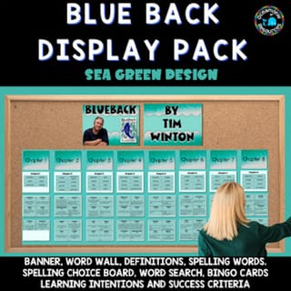 BLUEBACK - SEA GREEN, Banner-Word Wall, spelling , bingo, learning intentions - image 3 of 5