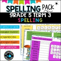 Spelling Pack for Term 3 Grade 5-Suitable for Distance Learning