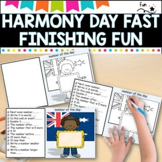 Number and Reading - Harmony Day version  Independent work packet - image 4 of 4