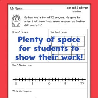 Year 1 Word Problems Maths Worksheets Addition & Subtraction to 20 - image 2 of 4