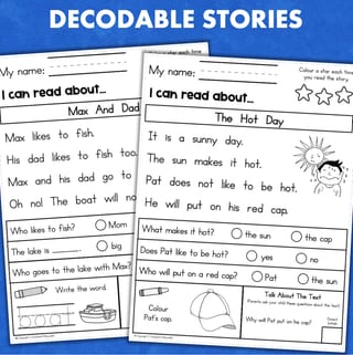 Kindergarten Foundation Reading Comprehension Worksheets Decodable Passages with Questions - image 2 of 3