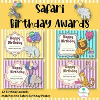 Safari Birthday Awards and Poster - thumbnail 1 of 4