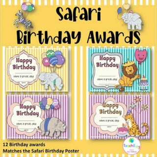Safari Birthday Awards and Poster - image 1 of 4