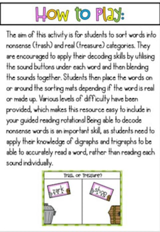 Trash or Treasure Phonics Sorting Activity - image 2 of 4