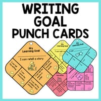 Student Writing Goal Punch Cards | Student Editing Different Text Types - thumbnail 1 of 4
