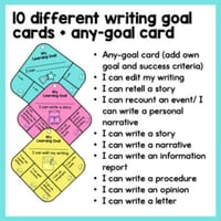 Student Writing Goal Punch Cards | Student Editing Different Text Types - thumbnail 3 of 4