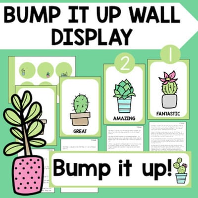 Bump It Up Wall Display Cactus Theme | Succulent Student Goal Display