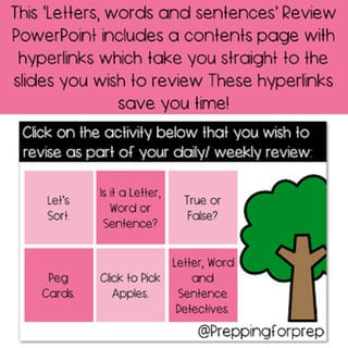 LETTERS/ WORDS/ SENTENCES REVIEW POWERPOINT- 6 ACTIVITIES INCLUDED - image 2 of 4