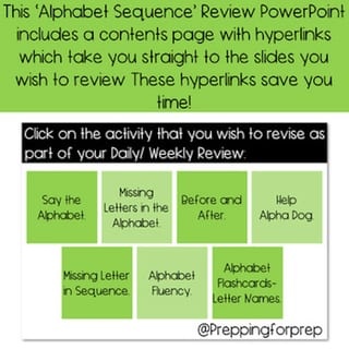 ALPHABET SEQUENCE REVIEW POWERPOINT- 7 REVIEW ACTIVITIES INCLUDED - image 2 of 4