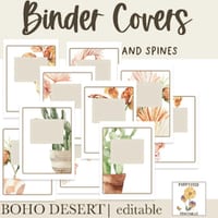 Boho Desert Binder Covers and Spines - EDITABLE!  - 2 sizes A4 and Letter - thumbnail 1 of 3