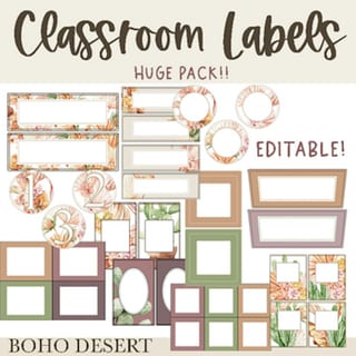 Boho Desert Classroom Label Pack - EDITABLE - image 1 of 3