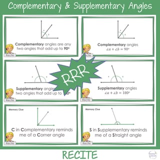Complementary and Supplementary Angles Year 4 - 6 Math Review Warm up and Worksheets | BUNDLE - image 3 of 7