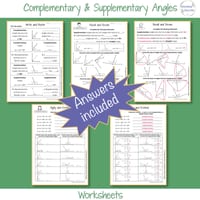 Complementary and Supplementary Angles Year 4 - 6 Math Review Warm up and Worksheets | BUNDLE - thumbnail 7 of 7