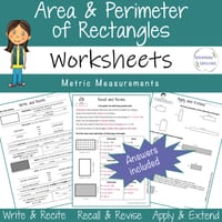BUNDLE Area and Perimeter of Rectangles Math Warm Up & Worksheets Year 5 & 6 - thumbnail 6 of 7