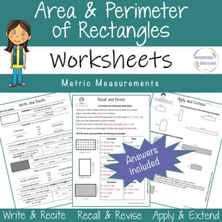 BUNDLE Area and Perimeter of Rectangles Math Warm Up & Worksheets Year 5 & 6 - image 6 of 7