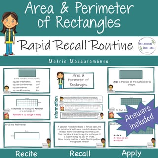 BUNDLE Area and Perimeter of Rectangles Math Warm Up & Worksheets Year 5 & 6 - image 2 of 7