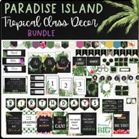 Tropical Classroom Decor Bundle - EDITABLE - thumbnail 1 of 7