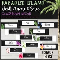 Tropical Classroom Decor Bundle - EDITABLE - thumbnail 5 of 7