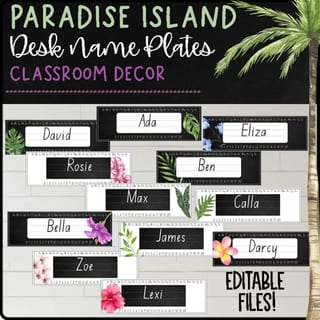 Tropical Classroom Decor Bundle - EDITABLE - image 5 of 7