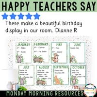 Class Birthday Display - Australian Animal Birthday Charts Editable Posters - thumbnail 5 of 5