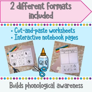 Beginning Sound Sort Worksheets and Interactive Notebook Pages | Pre-K and Kindergarten Phonics - image 2 of 4
