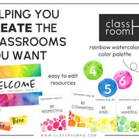 WATERCOLOUR PAINT Classroom Labels + Signs Pack | Rainbow Classroom Decor - thumbnail 2 of 4