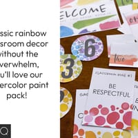 WATERCOLOUR PAINT Classroom Labels + Signs Pack | Rainbow Classroom Decor - thumbnail 3 of 4