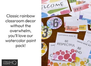 WATERCOLOUR PAINT Classroom Labels + Signs Pack | Rainbow Classroom Decor - image 3 of 4