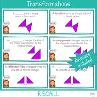 Transformations BUNDLE Rapid Recall | Worksheets Australian Curriculum Aligned Explicit Instruction - thumbnail 4 of 7