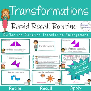 Transformations BUNDLE Rapid Recall | Worksheets Australian Curriculum Aligned Explicit Instruction - image 2 of 7