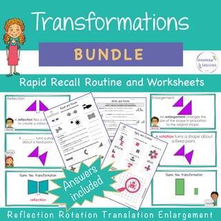 Transformations BUNDLE Rapid Recall | Worksheets Australian Curriculum Aligned Explicit Instruction - image 1 of 7
