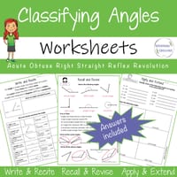 Classifying Angles Math WORKSHEETS Year 4 - 5 Homework Revision - thumbnail 1 of 2